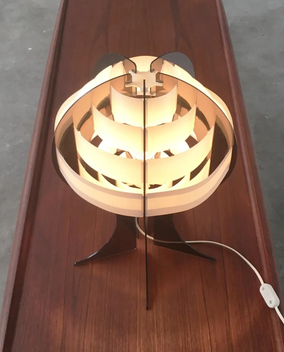 Clearance Pamono Mid-Century Danish Plastic Table Lamp by Flemming Brylle & Preben Jacobsen