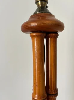 Best Pamono Mid-Century Faux Bamboo Turned Wooden Column Floor Lamp, Britain, 1980s