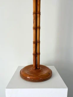 Best Pamono Mid-Century Faux Bamboo Turned Wooden Column Floor Lamp, Britain, 1980s