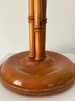 Best Pamono Mid-Century Faux Bamboo Turned Wooden Column Floor Lamp, Britain, 1980s