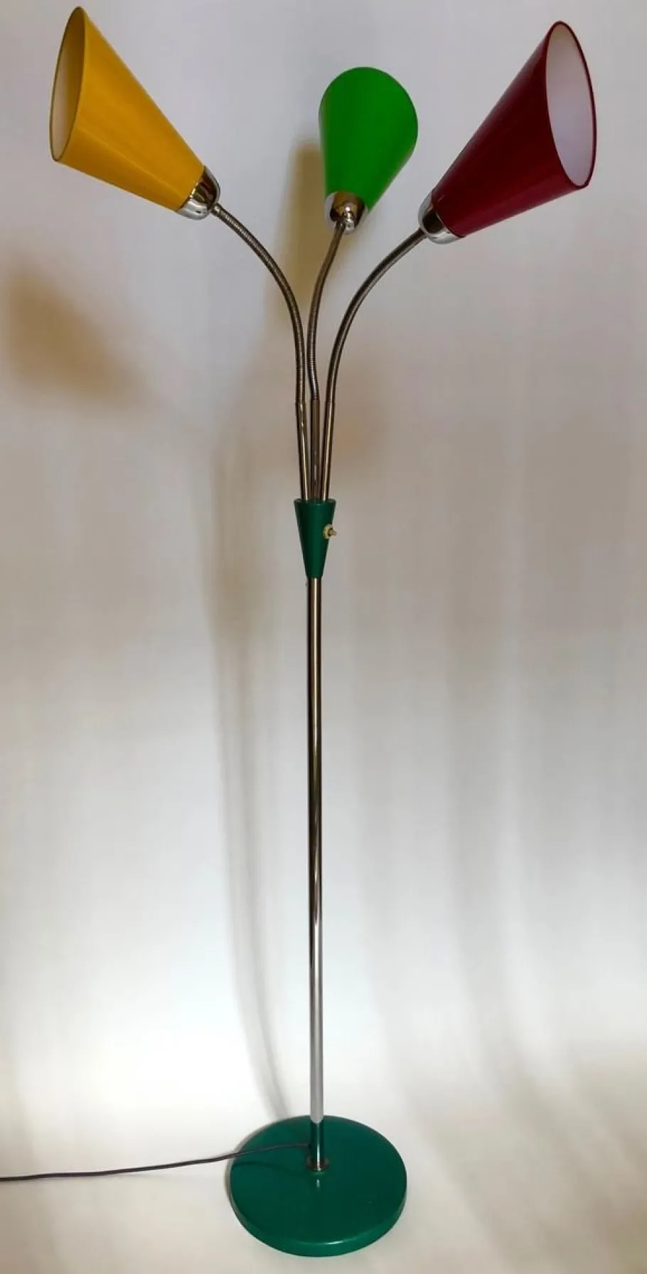 Best Pamono Mid-Century Floor Lamp with 3 Shades in Yellow, Green & Red from Lidokov, 1956