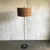 Sale Pamono Mid-Century Floor Lamp with Wooden Shade, 1950s