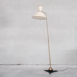 Best Pamono Mid-Century French Brass Floor Lamp by Robert Mathieu, 1950s