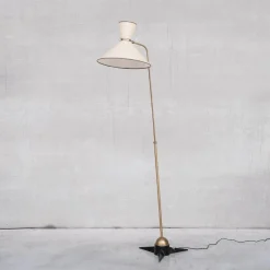 Best Pamono Mid-Century French Brass Floor Lamp by Robert Mathieu, 1950s