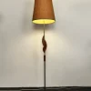 Best Pamono Mid-Century French Floor Lamp in Teak and Brass with Lava Shade , 1950s