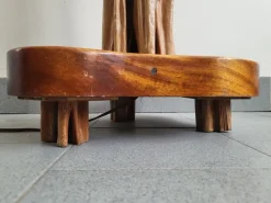 Best Pamono Mid-Century French Floor Lamp in Driftwood & Mahogany, 1950s