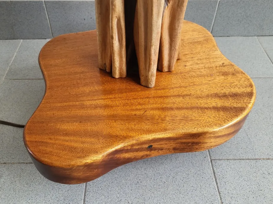 Best Pamono Mid-Century French Floor Lamp in Driftwood & Mahogany, 1950s