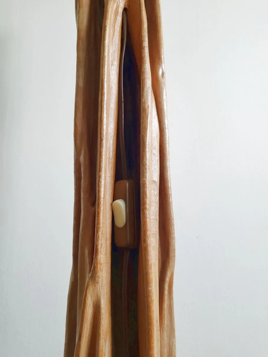 Best Pamono Mid-Century French Floor Lamp in Driftwood & Mahogany, 1950s