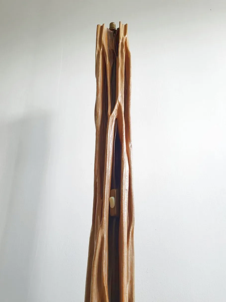 Best Pamono Mid-Century French Floor Lamp in Driftwood & Mahogany, 1950s