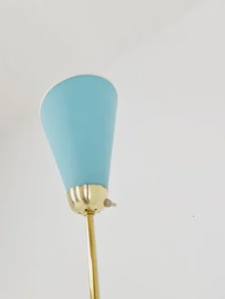 Online Pamono Mid-Century German Arc Floor Lamp with Flex Arms in Brass, 1960s