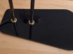 Hot Pamono Mid-Century German Arc Lamp with Black Plastic Base with an Iron Base Plate