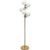 New Pamono Mid-Century German Opaline Globe Floor Lamp in Brass from Kaiser, 1959