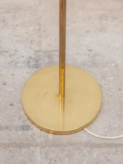 New Pamono Mid-Century German Opaline Globe Floor Lamp in Brass from Kaiser, 1959