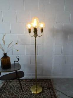 Best Pamono Mid-Century Golden Floor Lamp from Sölken Leuchten