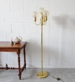 Best Pamono Mid-Century Golden Floor Lamp from Sölken Leuchten