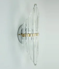 Best Pamono Mid-Century Hollywood Regency Style Metal Wall Sconce with Glass Rods