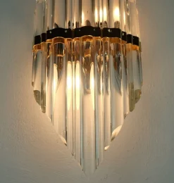 Best Pamono Mid-Century Hollywood Regency Style Metal Wall Sconce with Glass Rods