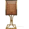Clearance Pamono Mid-Century Hollywood Regency Brass and Cane Webbing Table Lamp, 1970s