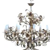 Best Pamono Mid-Century Hollywood Regency Gilt Floral Lily 12-Light Chandelier attributed to Hans Kögl, Italy, 1970s