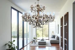 Best Pamono Mid-Century Hollywood Regency Gilt Floral Lily 12-Light Chandelier attributed to Hans Kögl, Italy, 1970s