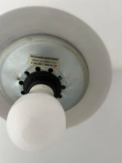 Clearance Pamono Mid-Century Italian Arc Floor Lamp with Acrylic Glass Shade by Goffredo Reggiani