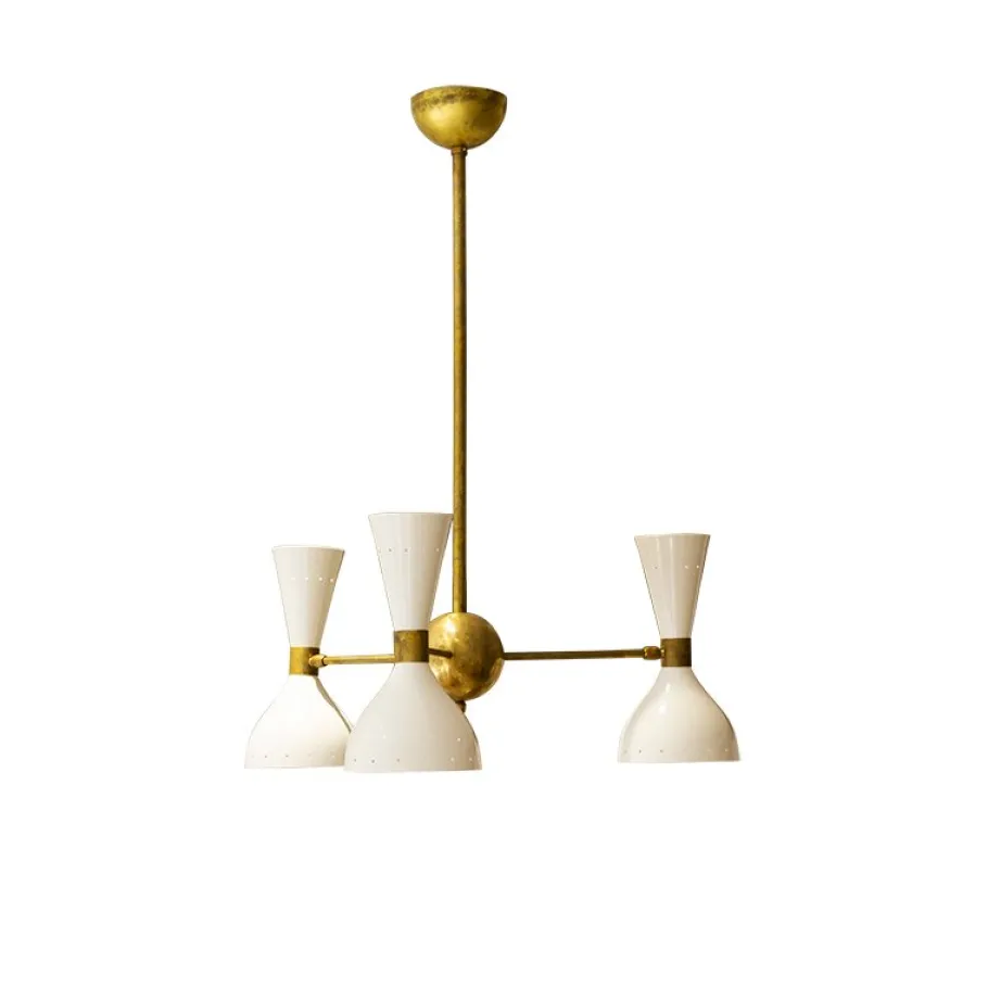 Best Pamono Mid-Century Italian Chandelier in Brass, 1950