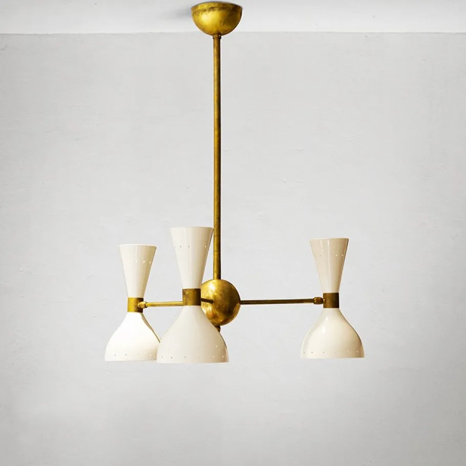 Best Pamono Mid-Century Italian Chandelier in Brass, 1950