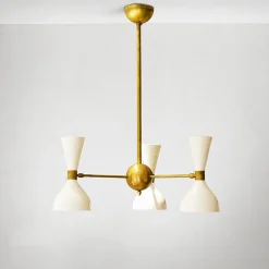 Best Pamono Mid-Century Italian Chandelier in Brass, 1950