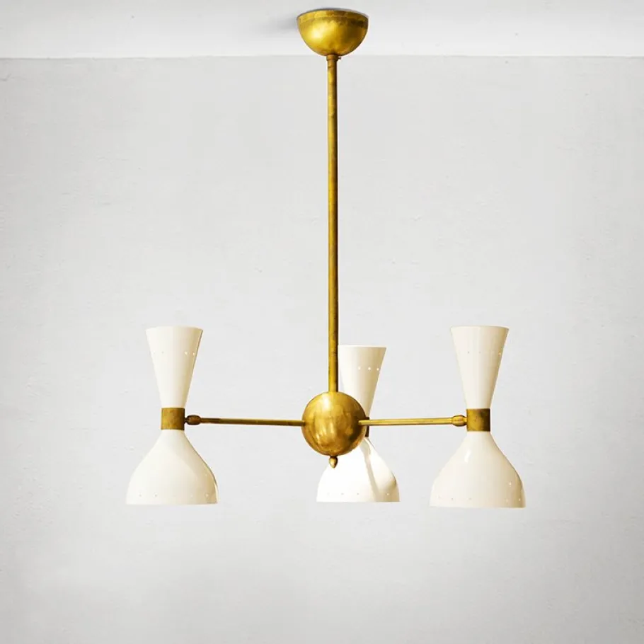 Best Pamono Mid-Century Italian Chandelier in Brass, 1950