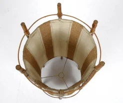 Pamono Mid-Century Italian Cotton, Bamboo & Rattan Floor Lamp by Louis Sognot, 1950s