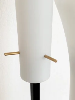 Outlet Pamono Mid-Century Italian Floor Lamp in Glass, Wood and Brass attributed to Stilnovo, 1960s