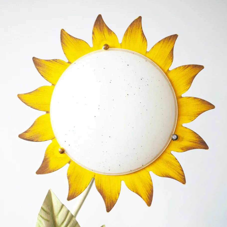 Best Pamono Mid-Century Italian Metal Painted Sunflower Table Lamp, 1970s