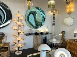 Clearance Pamono Mid-Century Italian Modern Metal and White Smoke Glass Globe Floor Lamp attributed to Candle, 1970s