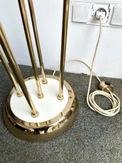 Hot Pamono Mid-Century Italian Modern Brass & Reed Floor Lamp attributed to Mazzega, 1970s