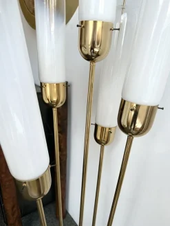 Hot Pamono Mid-Century Italian Modern Brass & Reed Floor Lamp attributed to Mazzega, 1970s
