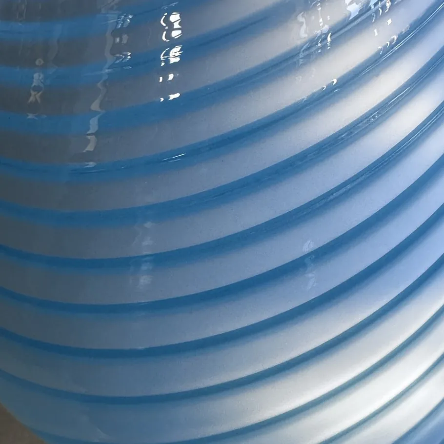 Best Pamono Mid-Century Italian Murano Glass Swirl Mushroom Table Lamp with Brass Base, 1970s