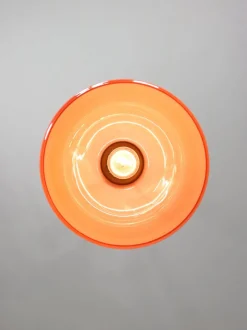 Clearance Pamono Mid-Century Italian Orange Glass and Brass Pendant Lamp