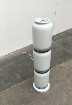 Pamono Mid-Century Italian Space Age Glass Floor Lamp, 1960s