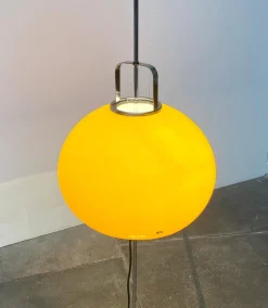 New Pamono Mid-Century Italian Space Age Yellow Lucerna Floor Lamp from Guzzini, 1960s