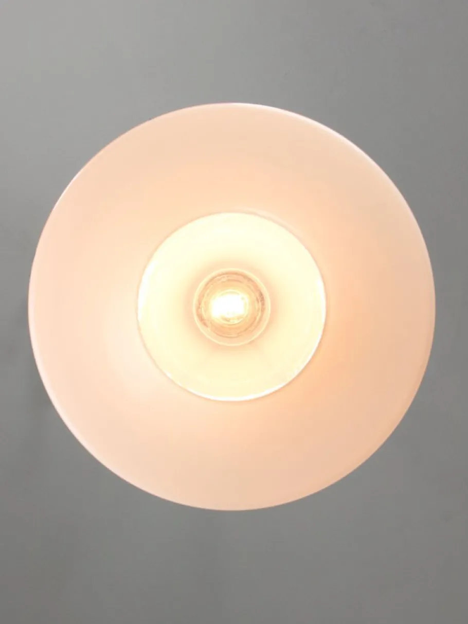 Best Pamono Mid-Century Italian White Glass & Brass Pendant Lamp