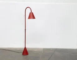 New Pamono Mid-Century Leather Floor Lamp by Jacques Adnet for Valenti, Spain, 1960s