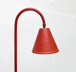 New Pamono Mid-Century Leather Floor Lamp by Jacques Adnet for Valenti, Spain, 1960s