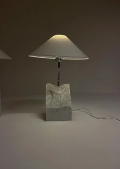 Best Pamono Mid-Century Marble and Steel Table Lamps from Bergboms, 1970s, Sweden, Set of 2