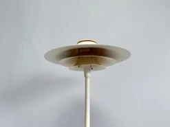Sale Pamono Mid-Century Modern Adina Floor Lamp with White Metal Shade from Lyfa, Denmark, 1970s