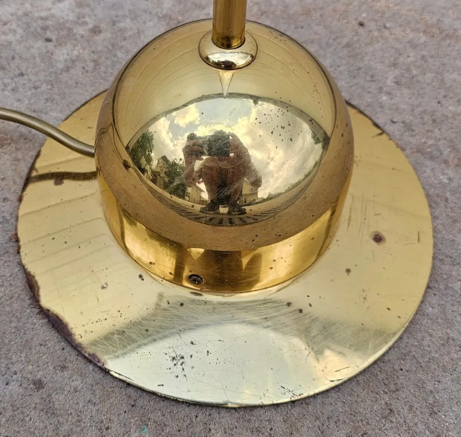 Discount Pamono Mid-Century Modern Adjustable Brass Floor Lamp from Fischer, Germany, 1960s