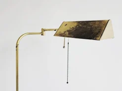 New Pamono Mid-Century Modern Adjustable Brass Swing Arm Floor Lamp, 1960s