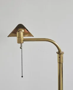 New Pamono Mid-Century Modern Adjustable Brass Swing Arm Floor Lamp, 1960s