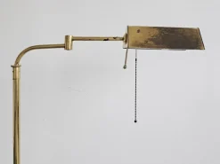 New Pamono Mid-Century Modern Adjustable Brass Swing Arm Floor Lamp, 1960s