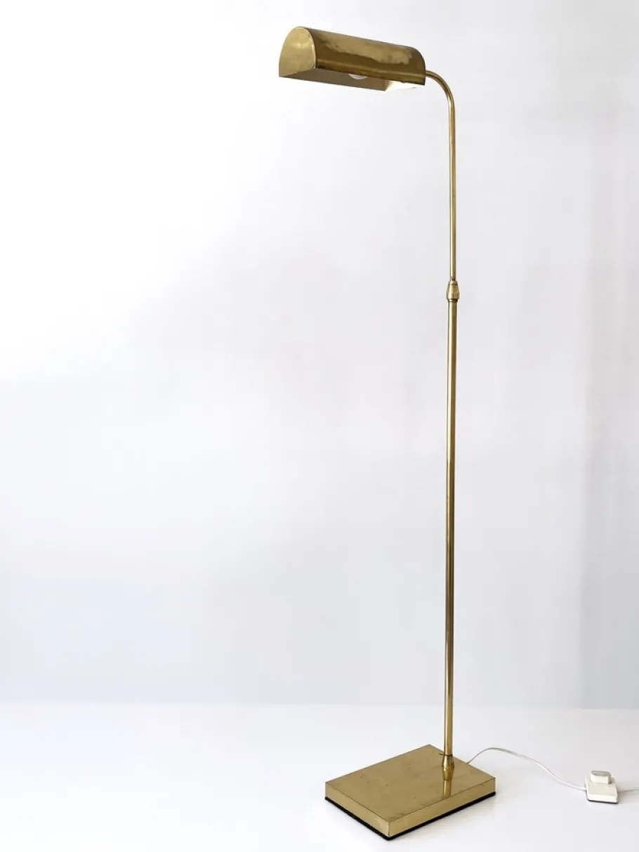 Outlet Pamono Mid-Century Modern Adjustable Brass Floor Lamp or Reading Light, Sweden, 1960s