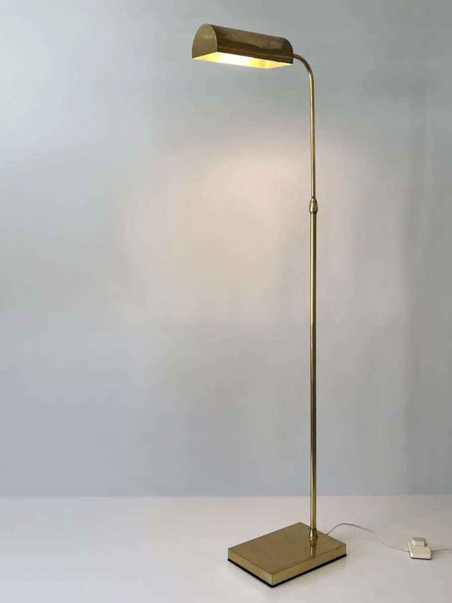 Outlet Pamono Mid-Century Modern Adjustable Brass Floor Lamp or Reading Light, Sweden, 1960s